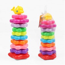Детская пирамидка BabyToys 8034-10 с животными 10 колец 32см