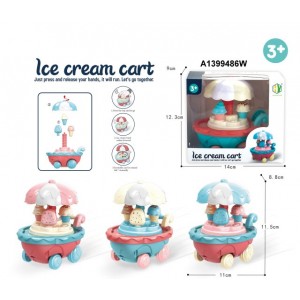Заводна іграшка HY-711 візок з морозивом, 12см, їздить, 3 кольори