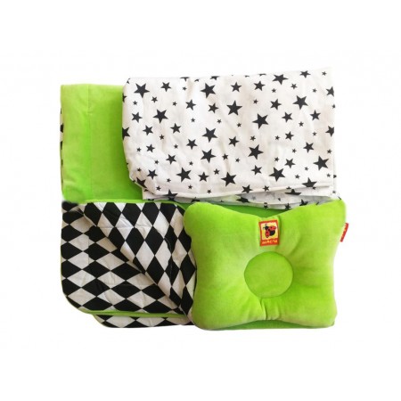 Текстильний набір зелений Bed Set Newborn, подушка, ковдра, простирадло Macik MC 110512-08
