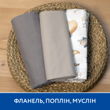 Набір пелюшок Piccolino Rabbits, 80х100 см, 3 шт. арт. 202507.01.4 колір Бежевий