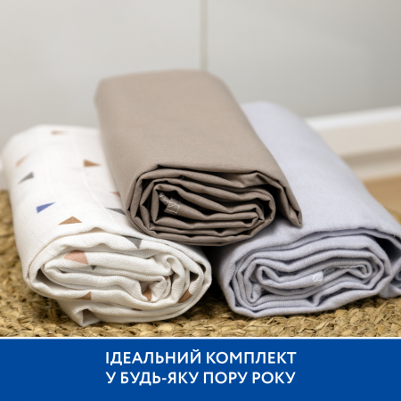 Набір пелюшок Piccolino Triangles, 80х100 см, 3 шт. арт. 202507.01.2 колір Блакитний Набір пелюшок Piccolino Triangles, 80х100 см, 3 шт. арт. 202507.01.2 колір Блакитний