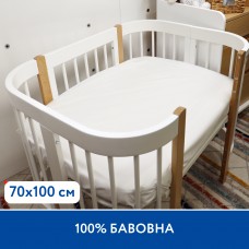 Простынь на резинке Piccolino Sweet Dreams, 70х100 см, поплин арт. 202507.06.1 цвет Белый Простынь на резинке Piccolino Sweet Dreams, 70х100 см, поплин арт. 202507.06.1 цвет Белый