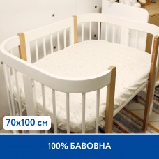 Простынь на резинке Piccolino Sweet Dreams, 70х100 см, поплин арт. 202507.06.2 цвет Белый Простынь на резинке Piccolino Sweet Dreams, 70х100 см, поплин арт. 202507.06.2 цвет Белый