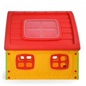 Домик 50-560 детский, пластик, 123,5х102,5х121,5 см, желто-красный