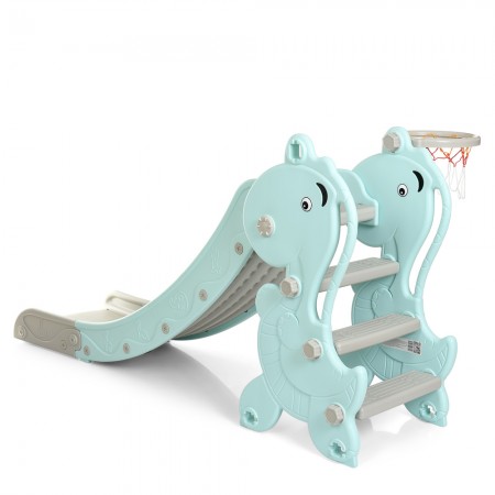 Дитяча пластикова гірка Bambi YG2020 з баскетбольним кільцем 89 см