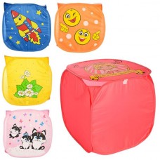 Корзина для игрушек M 2975 46-46-42см, с ручками, крышка, 7 видов, в кульке,46-46,05