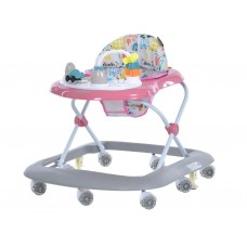 Ходунки El Camino ME 1215 SIMPLY Pink, музыкальные, 8 колес, стопор, на батарейках, розовые