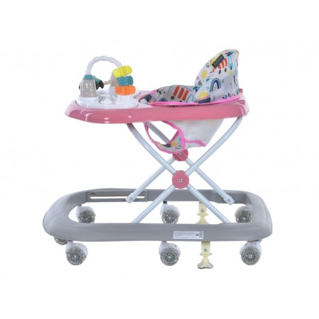 Ходунки El Camino ME 1215 SIMPLY Pink, музыкальные, 8 колес, стопор, на батарейках, розовые