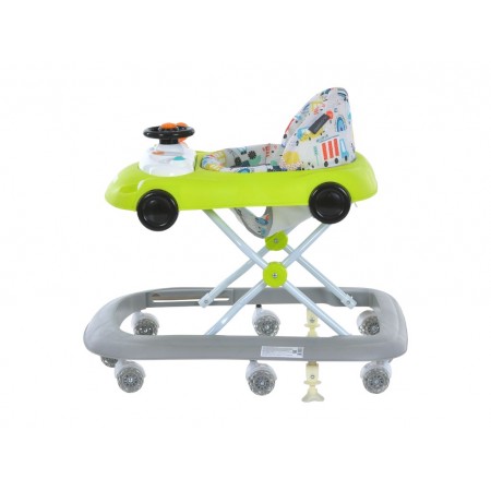 Ходунки El Camino ME 1216 CAR WAY Green-Gray, музыка, стопор, 8 колес, El Camino Ходунки El Camino ME 1216 CAR WAY Green-Gray, музыка, стопор, 8 колес, El Camino