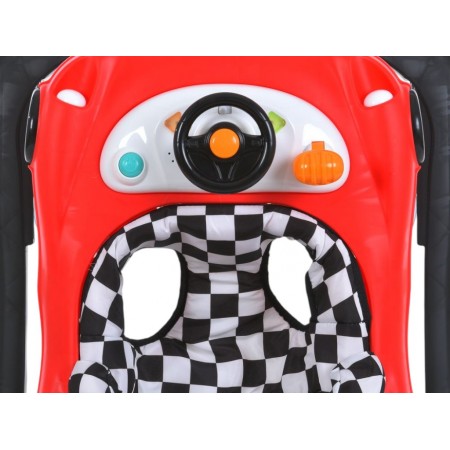 Ходунки El Camino ME 1216 CAR WAY Red-Black, музыка, стопор, 8 колес, El Camino Ходунки El Camino ME 1216 CAR WAY Red-Black, музыка, стопор, 8 колес, El Camino