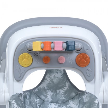 Ходунки ME 1163 MULTIWAY Gray 2в1 муз., пушер, колеса 6шт, муз, світло, на бат-ці, в кор, сірий