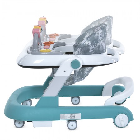Ходунки ME 1163 MULTIWAY Mint 2в1 муз., пушер, колеса 6шт, муз, свет, на батарейках, в кор, м'ятний