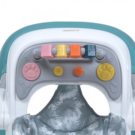 Ходунки ME 1163 MULTIWAY Mint 2в1 муз., пушер, колеса 6шт, муз, свет, на батарейках, в кор, м'ятний