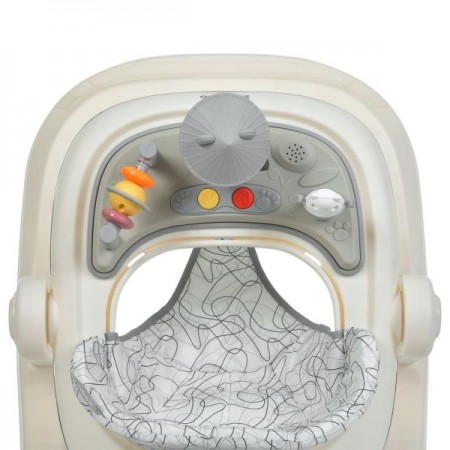 Ходунки ME 1200 URSA White 2в1 муз., пушер, колеса 6шт, світло, на бат-ці, в кор, білий