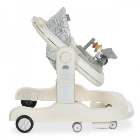Ходунки ME 1200 URSA White 2в1 муз., пушер, колеса 6шт, світло, на бат-ці, в кор, білий