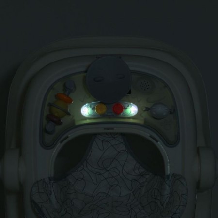 Ходунки ME 1200 URSA White 2в1 муз., пушер, колеса 6шт, світло, на бат-ці, в кор, білий