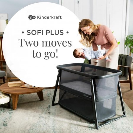 Кровать-манеж 4 в 1 Kinderkraft Sofi Plus Grey KLSOFIPLGRY0000