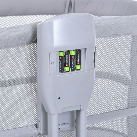 Кроватка-люлька 3378 приставная,3-в-1, APP, музыка, USB, таймер, москитн.сетка, серый