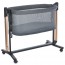 Ліжечко-манеж ME 1125-G NOA Dark Gray дитяче, APP, LED екран, 4кол., матрас, гойдалка, ремені, сумка, алюм., золото+темно-сірий
