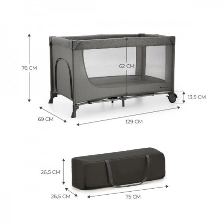 Манеж-кровать Kinderkraft Joy 2 темно-серый KLJOY02DGR00000