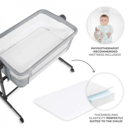 Приставне ліжечко-колиска Kinderkraft Nestee Up 2 Light Grey KLNEE002LGR0000