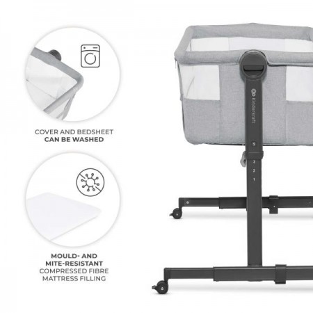 Приставне ліжечко-колиска Kinderkraft Nestee Up 2 Light Grey KLNEE002LGR0000