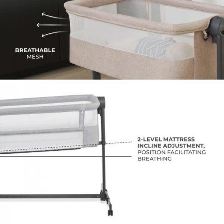 Приставне ліжечко-колиска Kinderkraft Nestee Up 2 Light Grey KLNEE002LGR0000