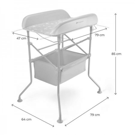 Столик для сповивання з ванночкою Kinderkraft Bubbly Grey KABUBB00GRY0000 Столик для сповивання з ванночкою Kinderkraft Bubbly Grey KABUBB00GRY0000