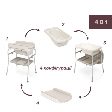 Пеленальный столик с ванночкой Soft Bubble Armonia арт. 87186 цвет Бежевый Пеленальный столик с ванночкой Soft Bubble Armonia арт. 87186 цвет Бежевый