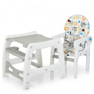 Детский стульчик-трансформер для кормления Bambi M 1563 Animal Gray, серый