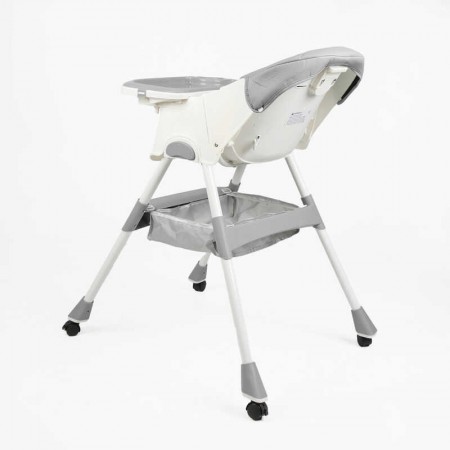 Стульчик для кормления TL-51609 сталева конструкція, матеріал тканини PU, знімний столик, опускна спинка, 4 колеса Стульчик для кормления TL-51609 сталева конструкція, матеріал тканини PU, знімний столик, опускна спинка, 4 колеса