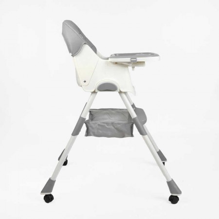 Стульчик для кормления TL-51609 сталева конструкція, матеріал тканини PU, знімний столик, опускна спинка, 4 колеса Стульчик для кормления TL-51609 сталева конструкція, матеріал тканини PU, знімний столик, опускна спинка, 4 колеса