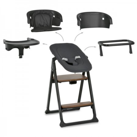 Стульчик EL CAMINO GROWEE ME 1222 Black 4в1 (шезлонг, стульчик для кормления, башня Монтессори, взрослый стул), черный Стульчик EL CAMINO GROWEE ME 1222 Black 4в1 (шезлонг, стульчик для кормления, башня Монтессори, взрослый стул), черный