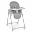 Стульчик El Camino CRYSTAL ME 1037 Nude Gray для кормления, 5-точ. ремни, матрас, 4 колеса, кож., серый нюд