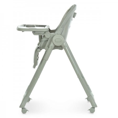 Стільчик El Camino CRYSTAL ME 1037 Nude Green для годування, 5-точ. ремені, матрац, 4 колеса, шкір., зелений нюд