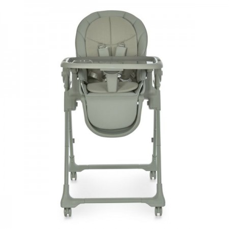 Стільчик El Camino CRYSTAL ME 1037 Nude Green для годування, 5-точ. ремені, матрац, 4 колеса, шкір., зелений нюд
