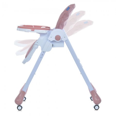 Стульчик M 3233L Pink для кормления, 3 положения спинки и подножки, 4колеса, корзинка, экокожа, розовый Стульчик M 3233L Pink для кормления, 3 положения спинки и подножки, 4колеса, корзинка, экокожа, розовый