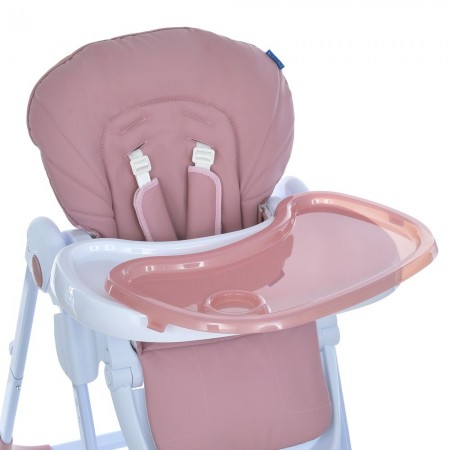 Стульчик M 3233L Pink для кормления, 3 положения спинки и подножки, 4колеса, корзинка, экокожа, розовый Стульчик M 3233L Pink для кормления, 3 положения спинки и подножки, 4колеса, корзинка, экокожа, розовый