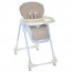 Стульчик M 3233L Taupe Beige для кормления, 3 положения спинки и подножки, 4колеса, корзинка, экокожа, бежевый