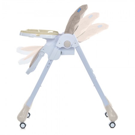 Стульчик M 3233L Taupe Beige для кормления, 3 положения спинки и подножки, 4колеса, корзинка, экокожа, бежевый Стульчик M 3233L Taupe Beige для кормления, 3 положения спинки и подножки, 4колеса, корзинка, экокожа, бежевый