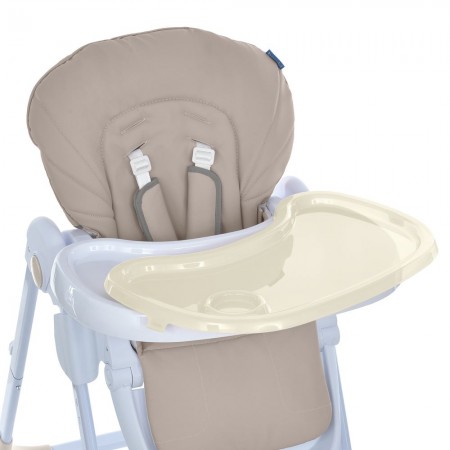 Стульчик M 3233L Taupe Beige для кормления, 3 положения спинки и подножки, 4колеса, корзинка, экокожа, бежевый Стульчик M 3233L Taupe Beige для кормления, 3 положения спинки и подножки, 4колеса, корзинка, экокожа, бежевый