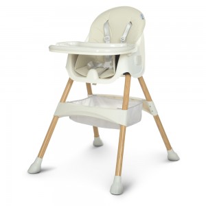 Детский стульчик для кормления Bambi M 4136-2 White Wood, белый