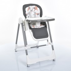 Стульчик M 5897 Gray для годування 2в1 з механичним заколисуванням, 5-ти точ, матрац, екошкiра, сiрий Стульчик M 5897 Gray для годування 2в1 з механичним заколисуванням, 5-ти точ, матрац, екошкiра, сiрий