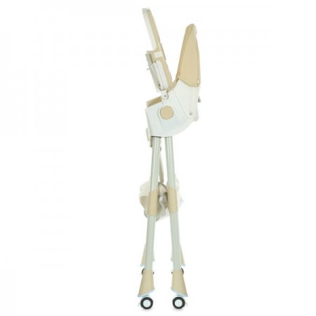 Стільчик M 6302 Beige для годування, складний, 5-ти точ.рем., екошкіра, регул.підніжка, бежевий