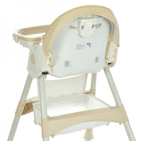Стільчик M 6302 Beige для годування, складний, 5-ти точ.рем., екошкіра, регул.підніжка, бежевий