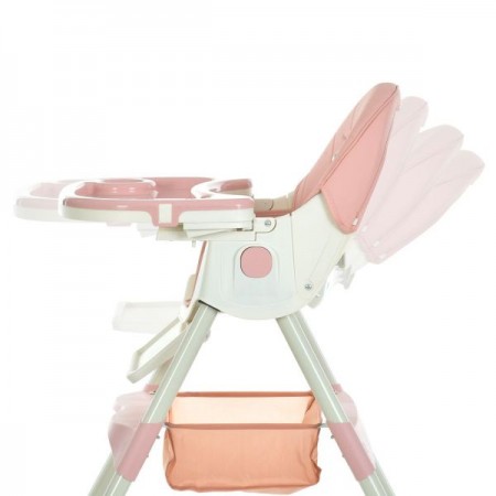 Стульчик M 6302 Pink для кормления, складной, 5-ти точ.рем., экокожа, регул.подножка, розовый