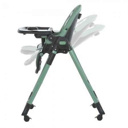 Стульчик ME 1037-B CRYSTAL Green для кормления, 5-точ. ремни, матрас, 4 колеса, кож., зеленый Стульчик ME 1037-B CRYSTAL Green для кормления, 5-точ. ремни, матрас, 4 колеса, кож., зеленый