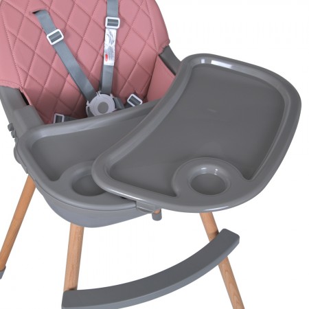 Стульчик ME 1111 LUMI Pink для кормления регул.висоти 2положен, экокожа, рожевий