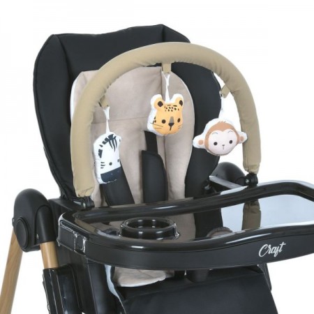 Стульчик ME 1115-W CRAFT Black для кормления, 5-точ.ремни, матрас, 2 колеса, кож., черный Стульчик ME 1115-W CRAFT Black для кормления, 5-точ.ремни, матрас, 2 колеса, кож., черный