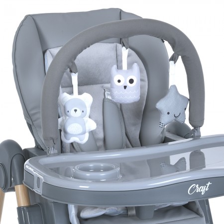 Стульчик ME 1115-W CRAFT Gray для кормления, 5-точ.ремни, матрас, 2 колеса, кож., серый Стульчик ME 1115-W CRAFT Gray для кормления, 5-точ.ремни, матрас, 2 колеса, кож., серый